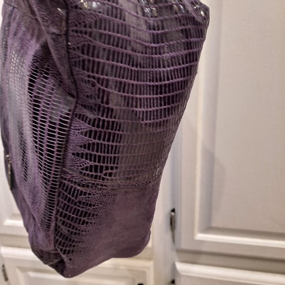 Pinky Bags Shimmering Snakeskin Purple Hobo Shoulder Bag - Picture 9 of 10